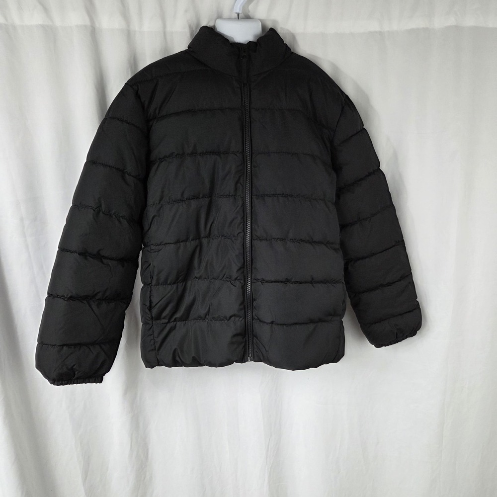 PLACE Jacket Kids 10-12 Black Puffer Quilted Zip Insulated Winter Coat Outerwear